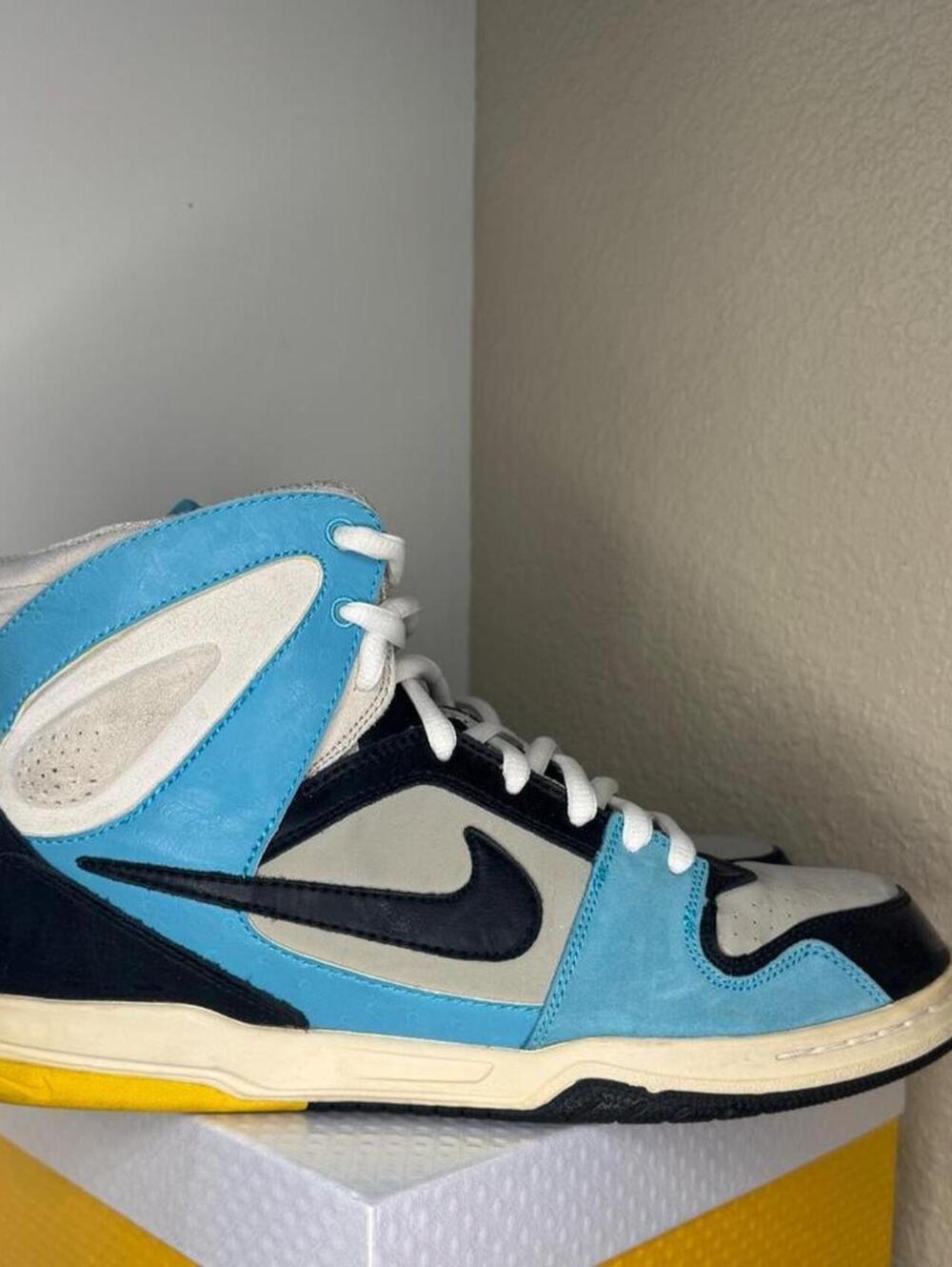 Vintage Nike 6.0 Mogan Mid 2 Men's 9.5 Blue Navy White Skate Shoes Y2K